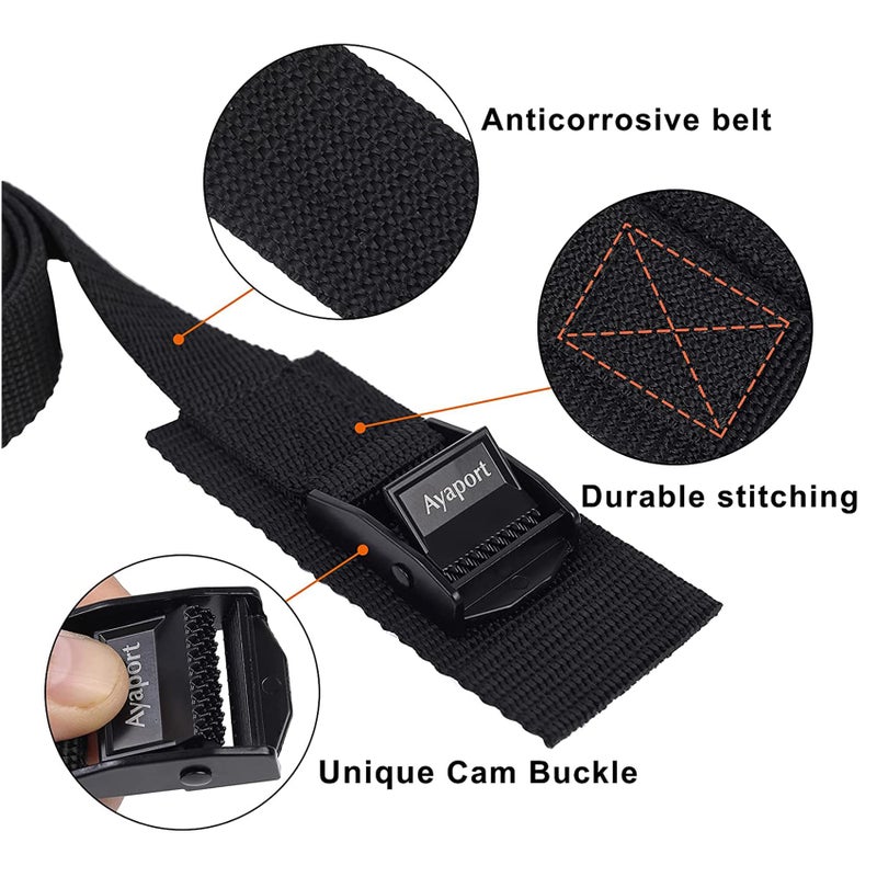 Ayaport Adjustable Cam Buckle Lashing Straps 6ft 4pack Tie Down Straps - Image 3